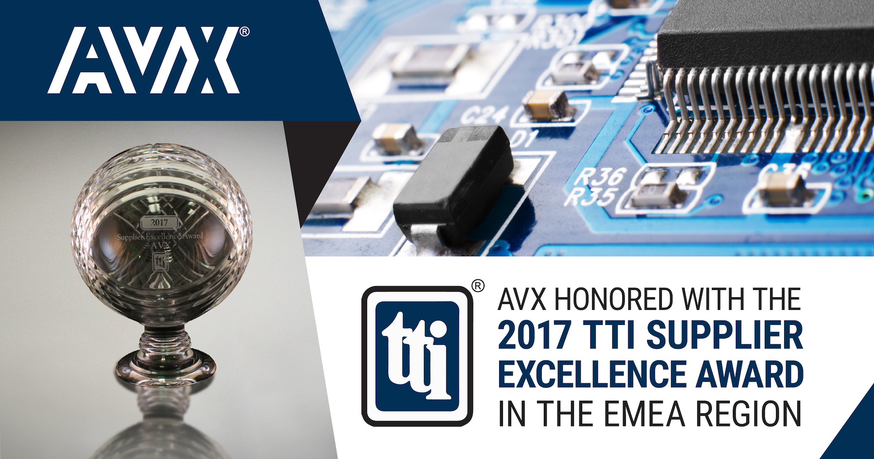 AVX Honored with 2017 TTI Supplier Excellence Award